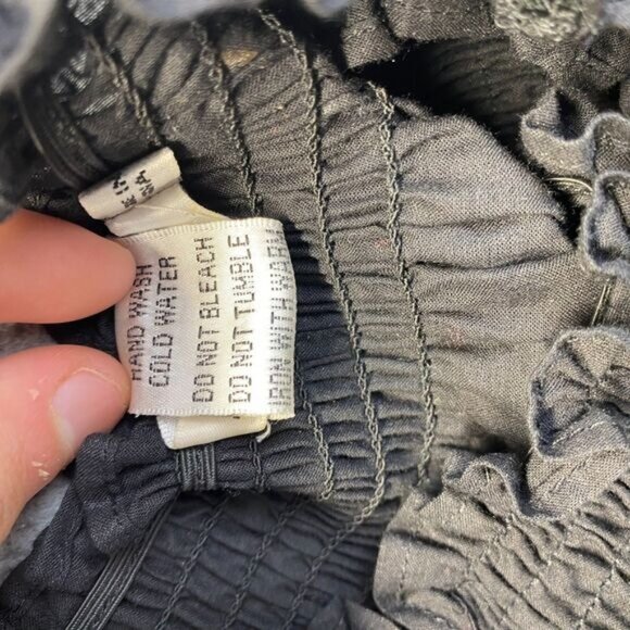 FERATILLI Black Floral Embroidered Off Shoulder Peasant Tunic Cotton Blouse Sz S - Picture 4 of 11